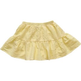 Short Tier Embroidered Skirt, Yellow