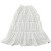 Long Embroidered Skirt, White - Skirts - 1 - thumbnail