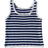Knit Stripe Tank Top, Navy and White - Tank Tops - 1 - thumbnail