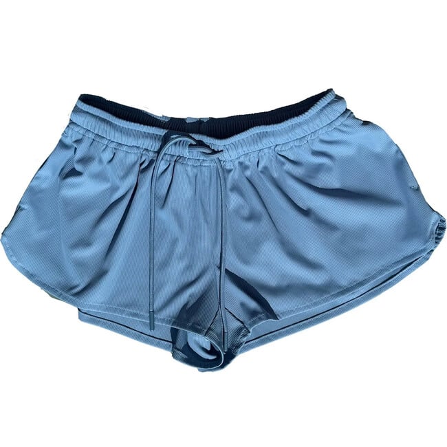 Rib Drawstring Shorts, Blue