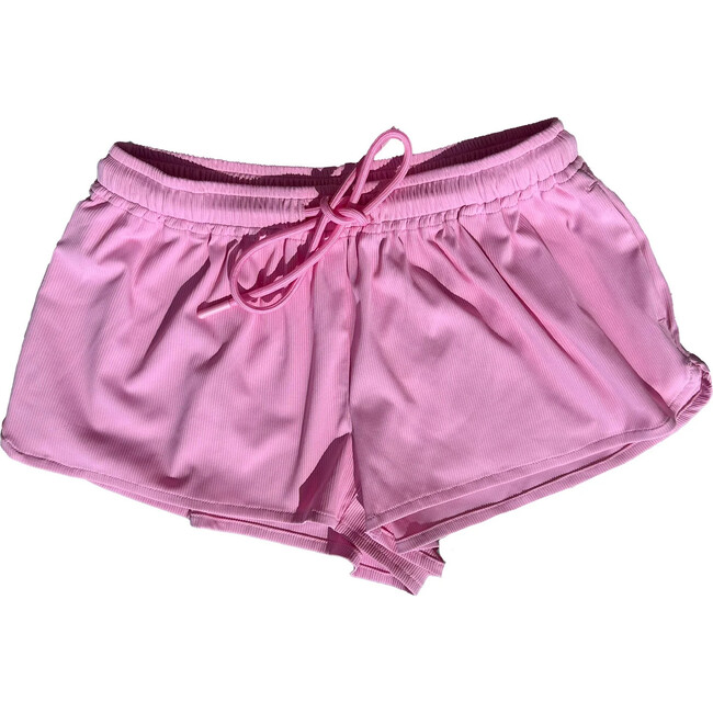 Rib Drawstring Shorts, Pink