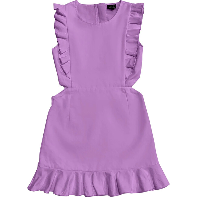 Ruffle Denim Dress, Purple