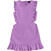 Ruffle Denim Dress, Purple - Dresses - 1 - thumbnail