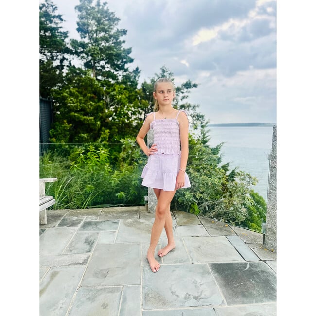 Short Tier Embroidered Skirt, Yellow