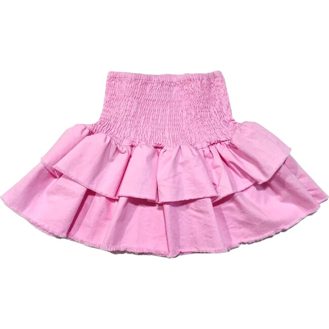 Denim Ruffled Skirt, Pink