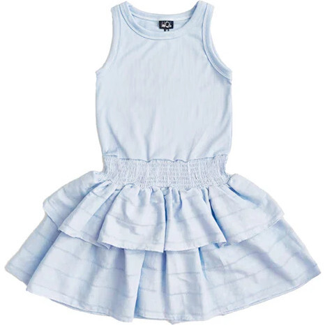 Double Tier Tank Dress, Light Blue