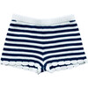 Knit Stripe Shorts, Navy and White - Shorts - 1 - thumbnail