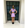 Ruffle Denim Dress, Purple - Dresses - 3