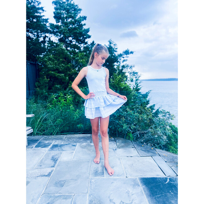 Double Tier Tank Dress, Light Blue