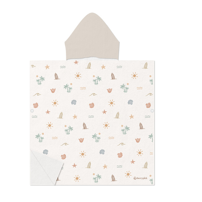 Kids Hooded Beach Poncho - Quick Dry Pool & Swim Towel, Surf Paradise