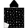 Kids Hooded Beach Poncho - Quick Dry Pool & Swim Towel, Monochrome Smiley - Cover-Ups - 1 - thumbnail