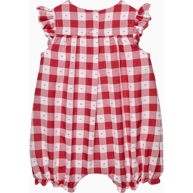 Baby Gingham Ruffle Romper, Red