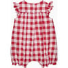 Baby Gingham Ruffle Romper, Red - Rompers - 2 - thumbnail