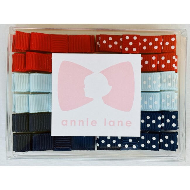 Twelve Bows Box Set, Red, White & Blue Polka Dots