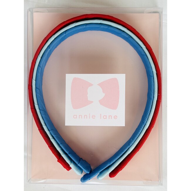 Three Headband Box Set, Red, White & Blue Bright