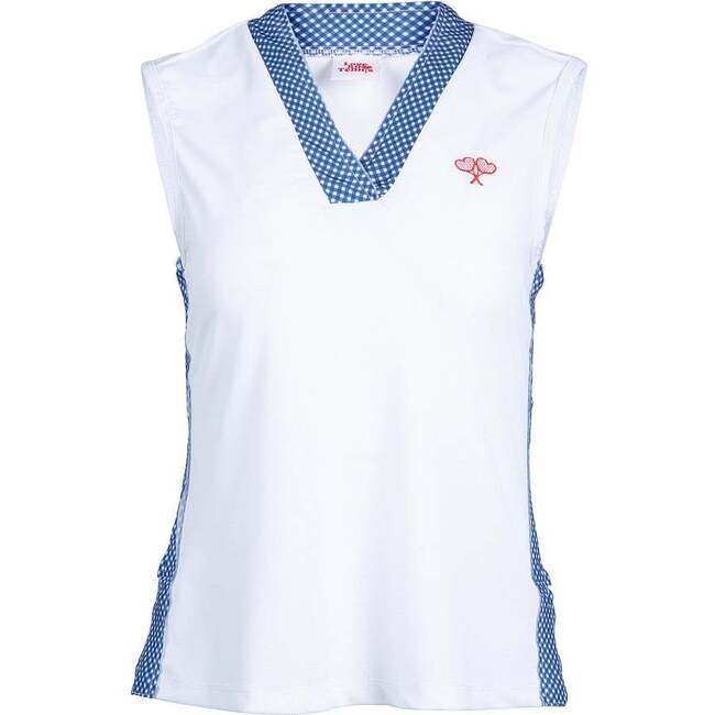 Love All Tennis Women's Tracy Top Gingham, Blue