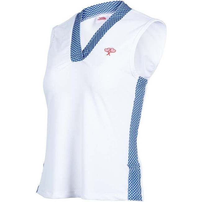 Love All Tennis Women's Tracy Top Gingham, Blue
