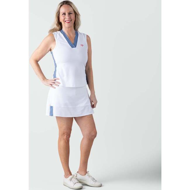 Love All Tennis Women's Tracy Top Gingham, Blue - Tank Tops - 4