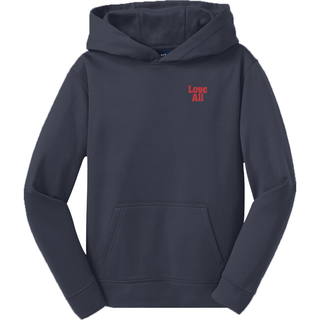 Love All Tennis Kids Fleece Hooded Pullover, Navy