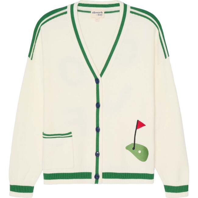 Emily Varsity Cardigan Golf, Ivory