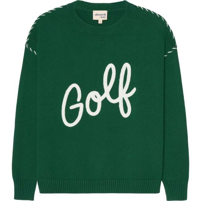 Riley Crewneck Sweater Golf Script, Green