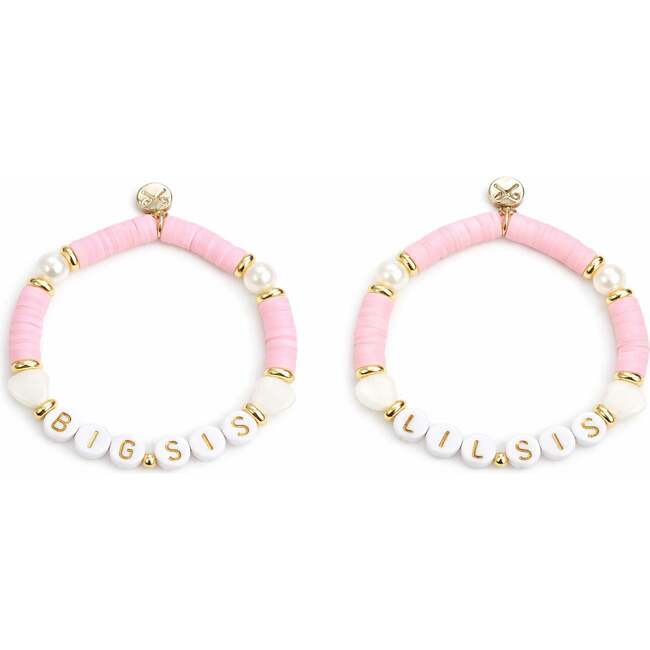 Big and Lil Sis Bracelet Set, Pink