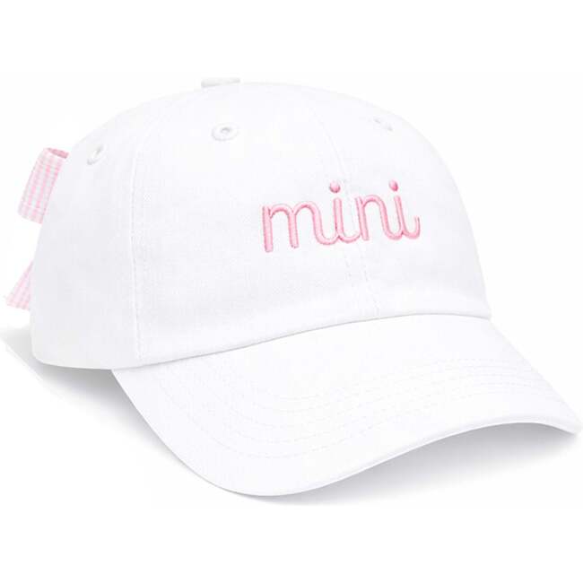 Mini Bow Baseball Hat, White