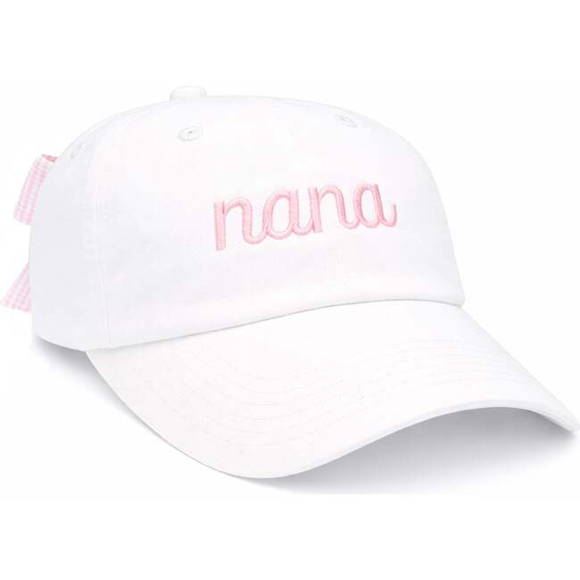 Nana Bow Baseball Hat, White