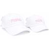 Mama & Mini Bow Baseball Hat Set, White - Hats - 1 - thumbnail