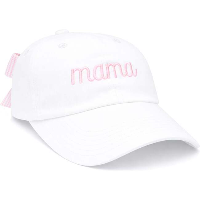 Mama Bow Baseball Hat, White