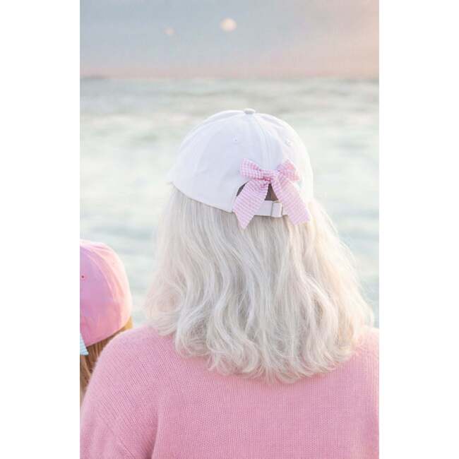 Grandma Bow Baseball Hat, White - Hats - 3