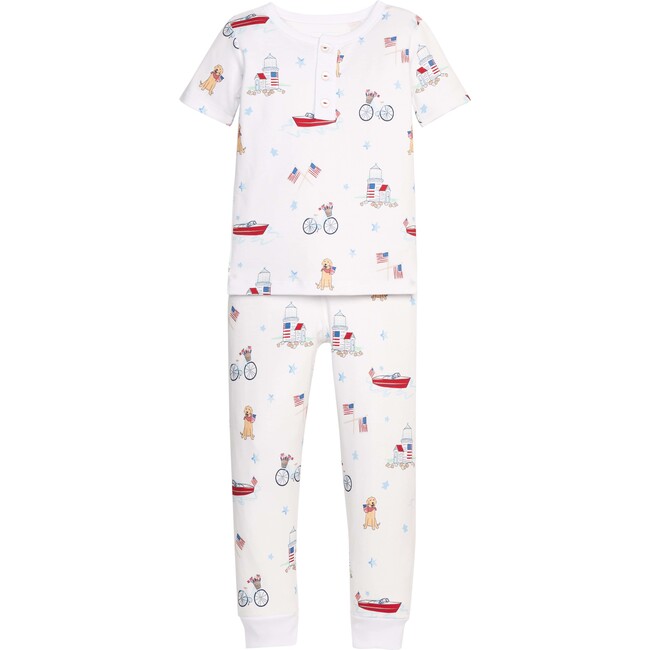 Short Sleeve Printed Jammies, Coastal Summer