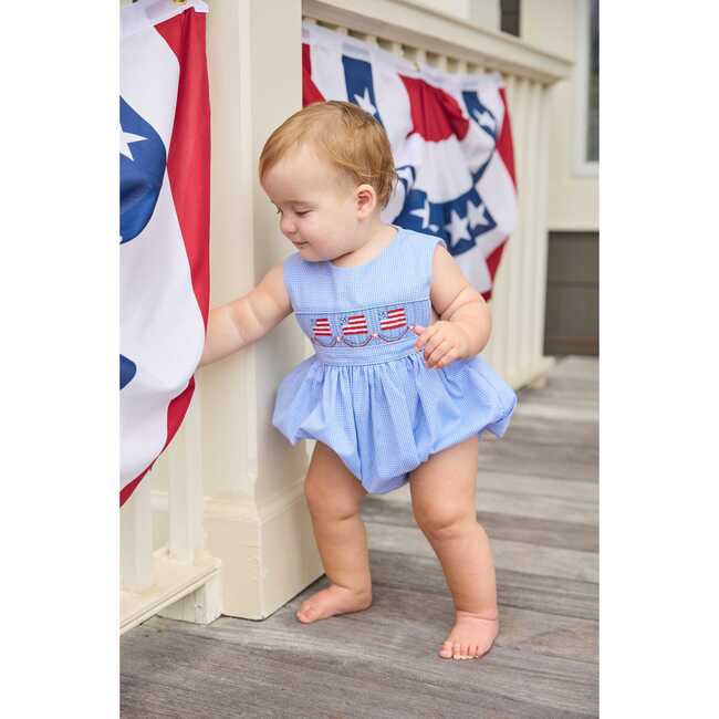 Smocked Apron Bubble, Flags - Rompers - 3