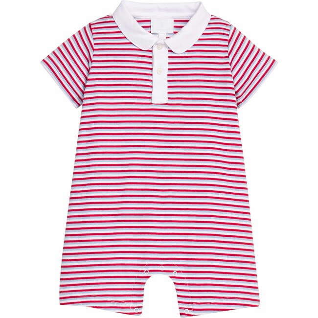 Peter Pan Polo Romper, Americana Stripe