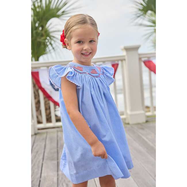 Smocked Bishop Dress, Flags - Dresses - 3