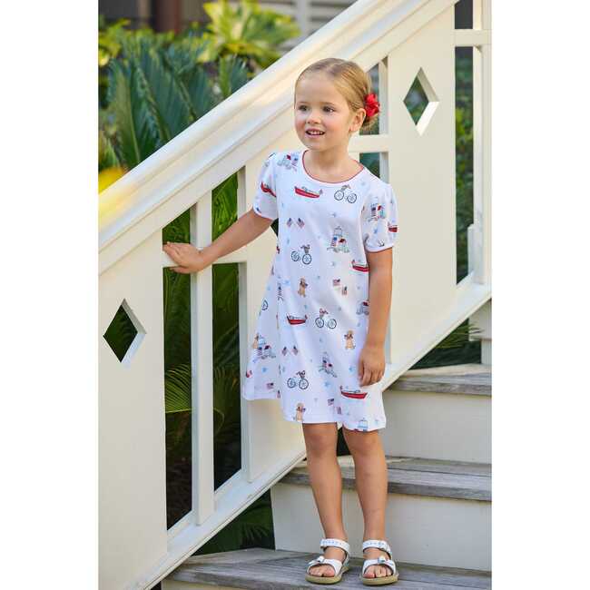 Printed T-Shirt Dress, Coastal Summer - Dresses - 3