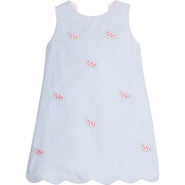 Embroidered Bow Back Dress, Watermelon