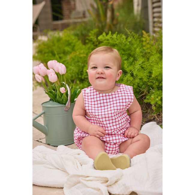 Louis Sunsuit, Red Windowpane - Rompers - 3