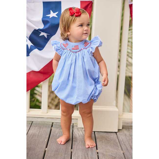 Smocked Bishop Bubble, Flags - Rompers - 4