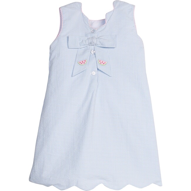 Embroidered Bow Back Dress, Watermelon