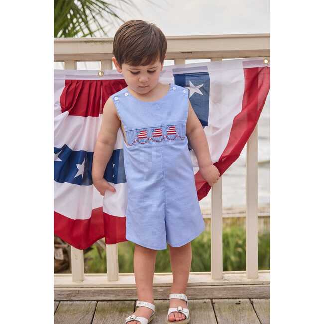 Smocked Shortall, Flags - Rompers - 5