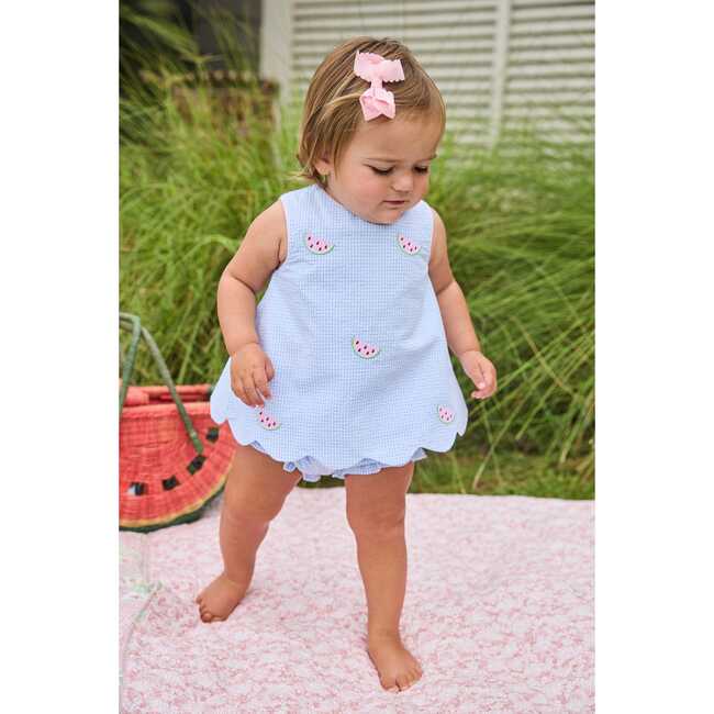 Embroidered Bow Back Bloomer Set, Watermelon
