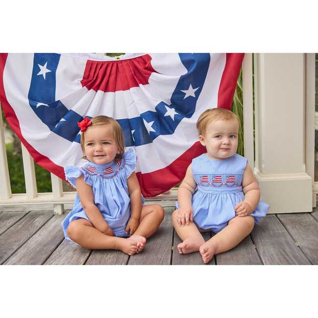 Smocked Bishop Bubble, Flags - Rompers - 6
