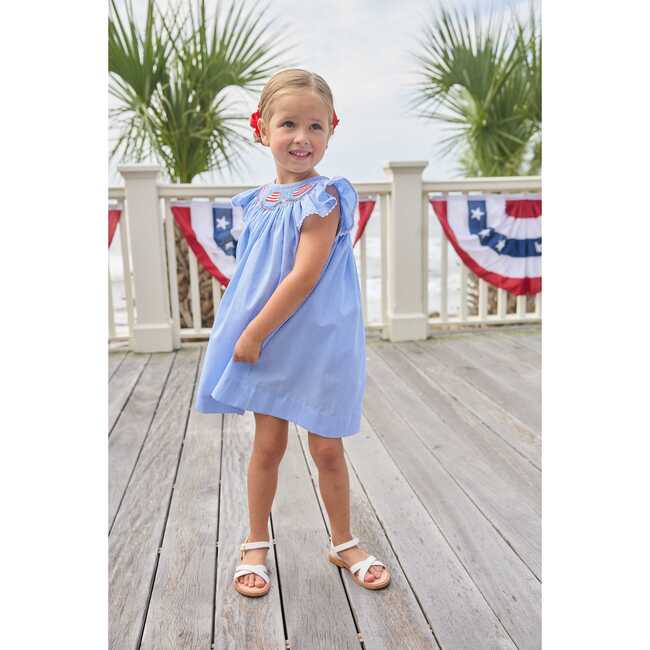 Smocked Bishop Dress, Flags - Dresses - 7