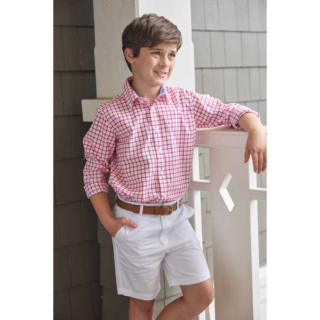 Button Down Shirt, Red Windowpane