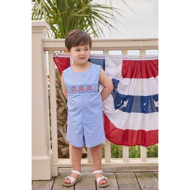 Smocked Shortall, Flags - Rompers - 6