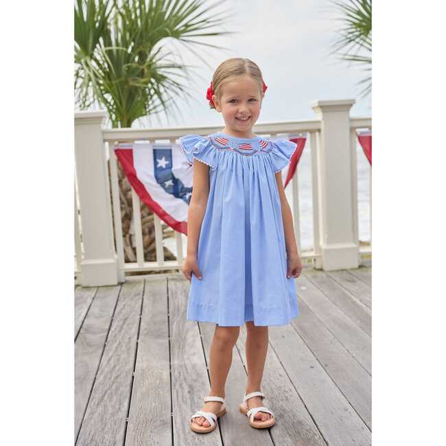 Smocked Bishop Dress, Flags - Dresses - 8
