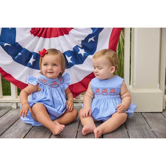Smocked Bishop Bubble, Flags - Rompers - 11