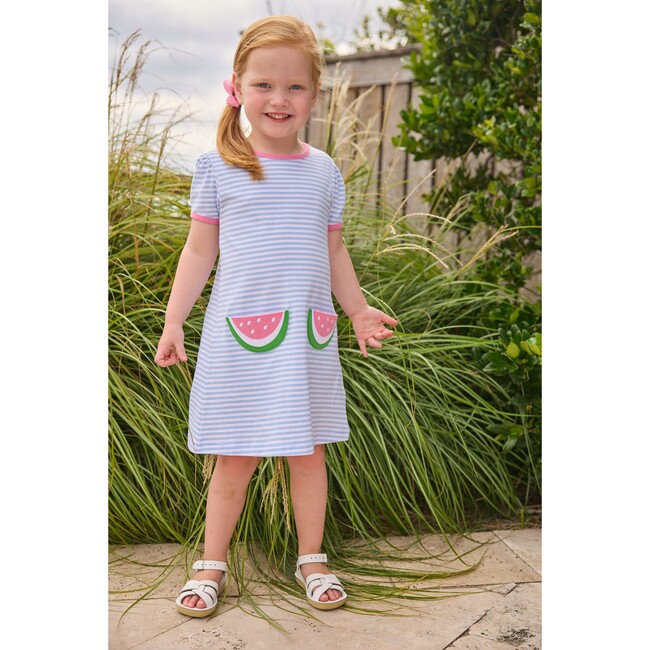 Applique Pocket T-Shirt Dress, Watermelon - Dresses - 4