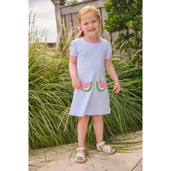 Applique Pocket T-Shirt Dress, Watermelon - Dresses - 5